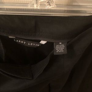 LARRY LEVINE | Black linen pants.